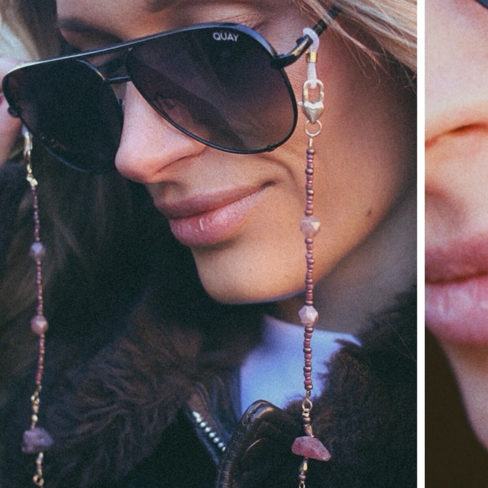 "Strawberry Fields" 🍓 Strawberry Quartz Sunglasses Chain